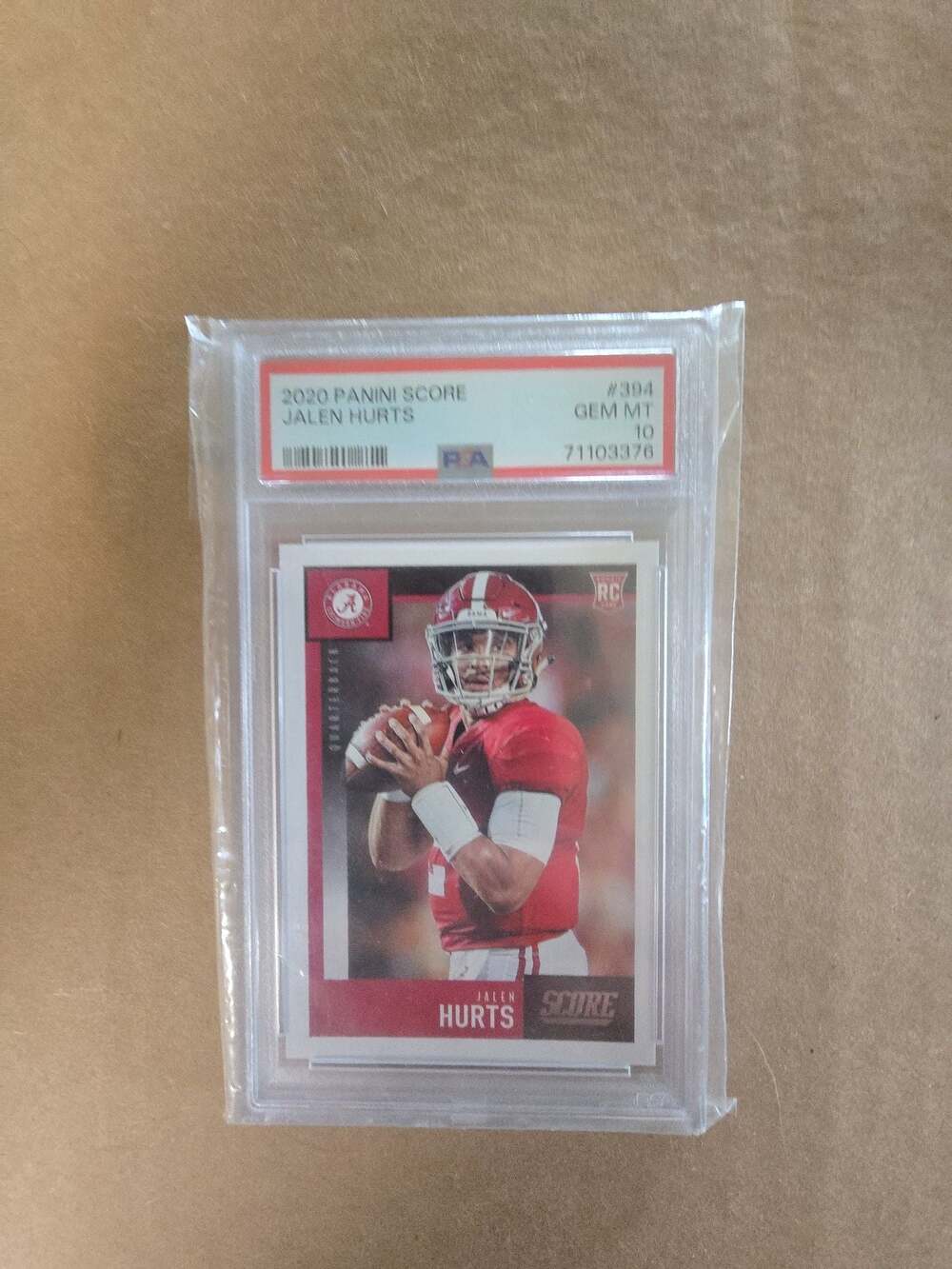 2020 Panini Score Jalen Hurts Rookie Card #394 PSA 10 GEM MT